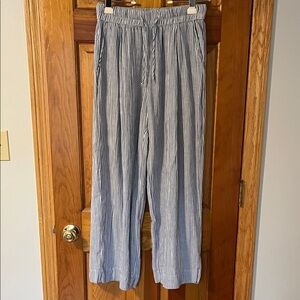 GAP Women’s Wide Leg Pants in Blue and White stripe.